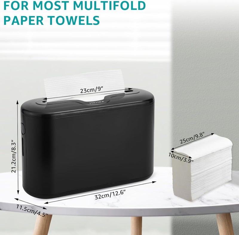 pollock Paper Towel Holder Countertop, Commercial Paper Towel Dispenser, Multifold Trifold Z-Fold Paper Towel Dispenser, Hand Towel Dispenser, Napkin Holder Dispenser for Home Kitchen Restaurant - Image 4